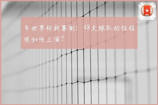 年世界杯新赛制：48支球队的征程将如何上演？
